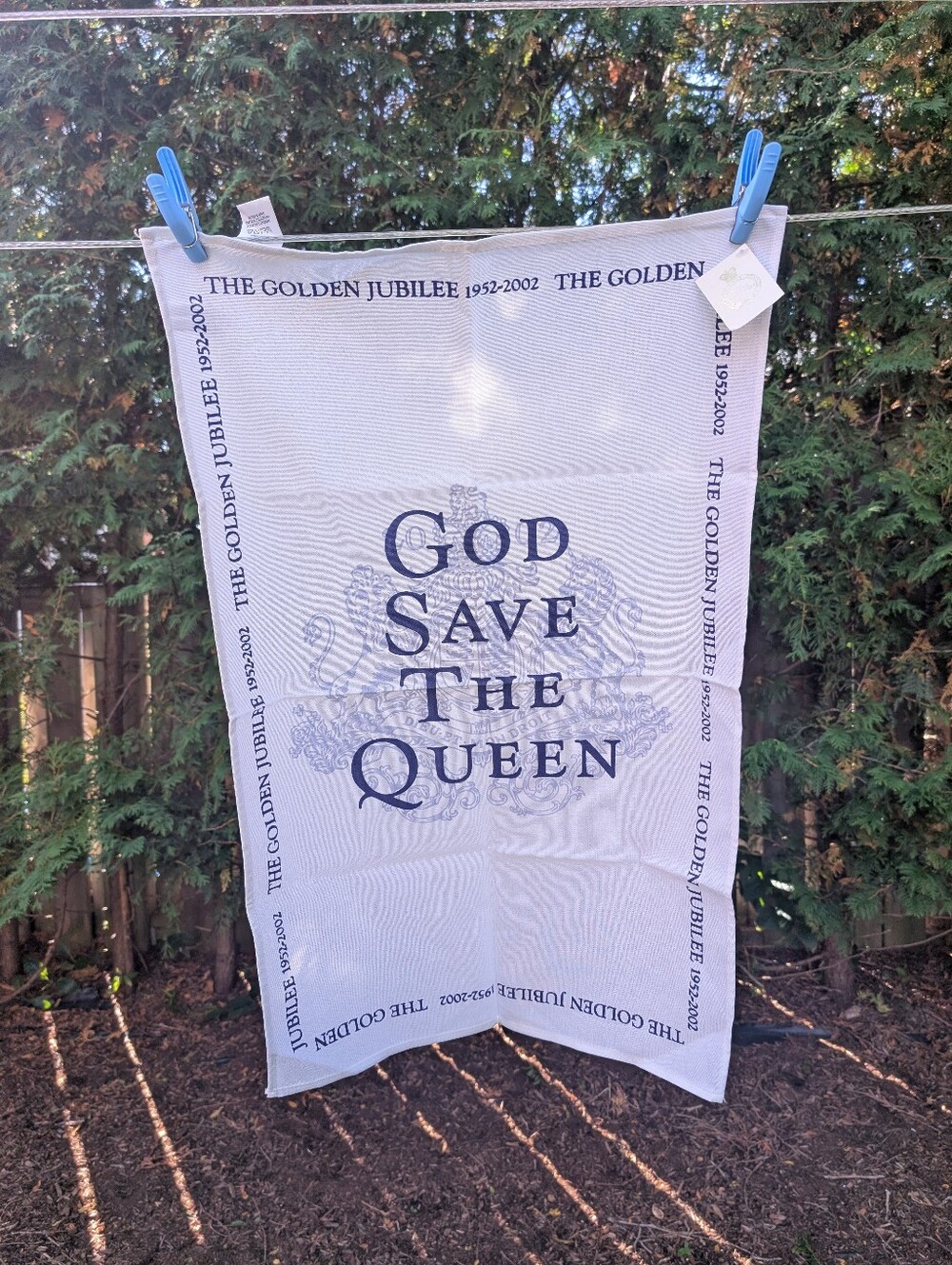 New Royal Collection Tea Towel Golden Jubilee 1952-2002 God Save The Queen
